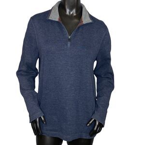 Eddie Bauer Mens 1-4 Zip Pullover Mens Size Small Two Tone Blue and Gray